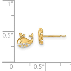 14k Madi K CZ Whale Post Earrings