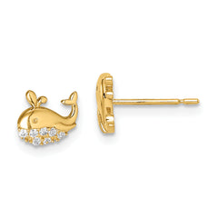 14k Madi K CZ Whale Post Earrings