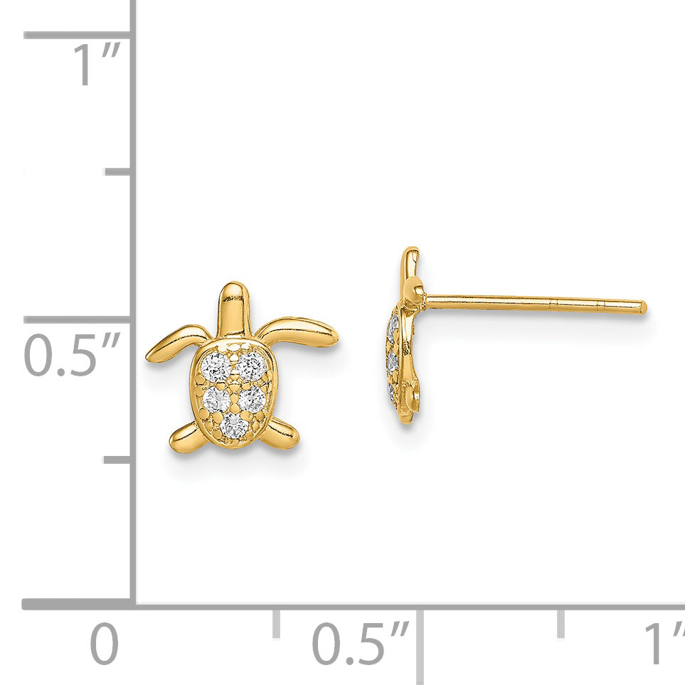 14k Madi K CZ Turtle Post Earrings