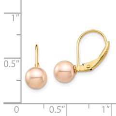 14K Madi K 6-7mm Pink Round FW Cultured Pearl Leverback Earrings