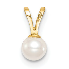 14K Madi K 4-5mm White Near Round Freshwater Cultured Pearl Pendant