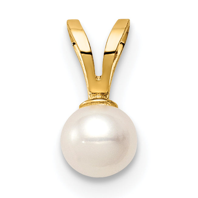 14K Madi K 4-5mm White Near Round Freshwater Cultured Pearl Pendant