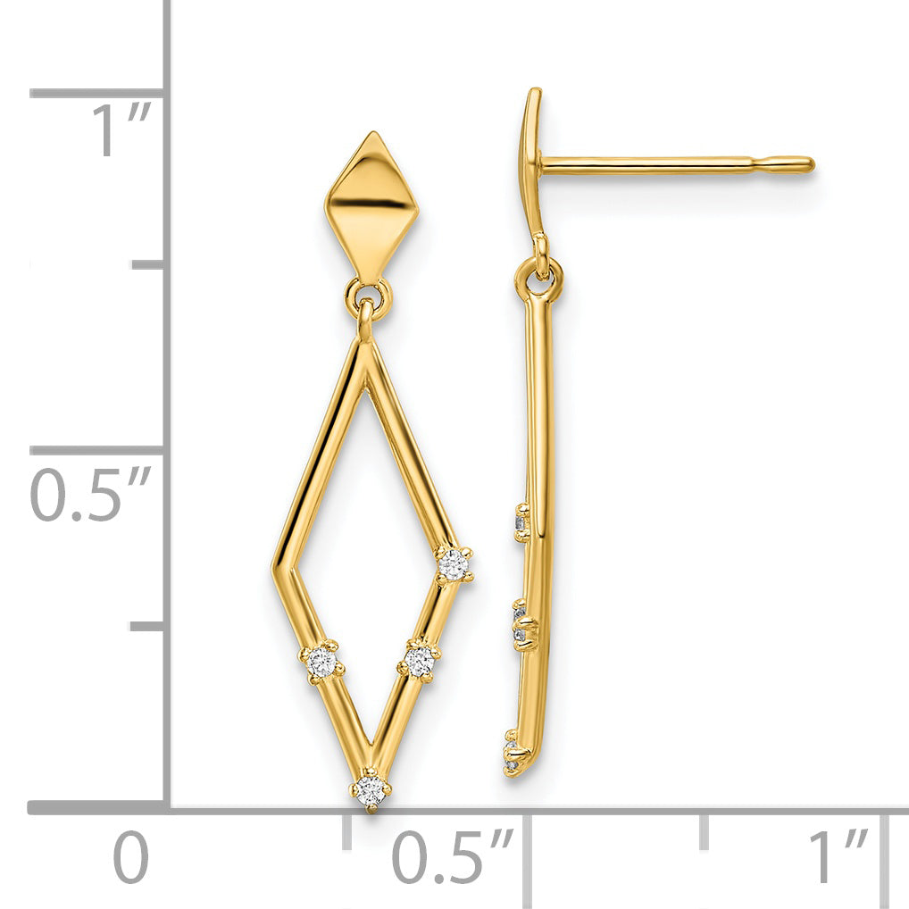 14k Madi K CZ Dangle Post Earrings