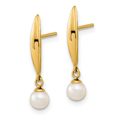 14K Madi K Polished 4mm Freshwater Cultured Pearl Post Earrings