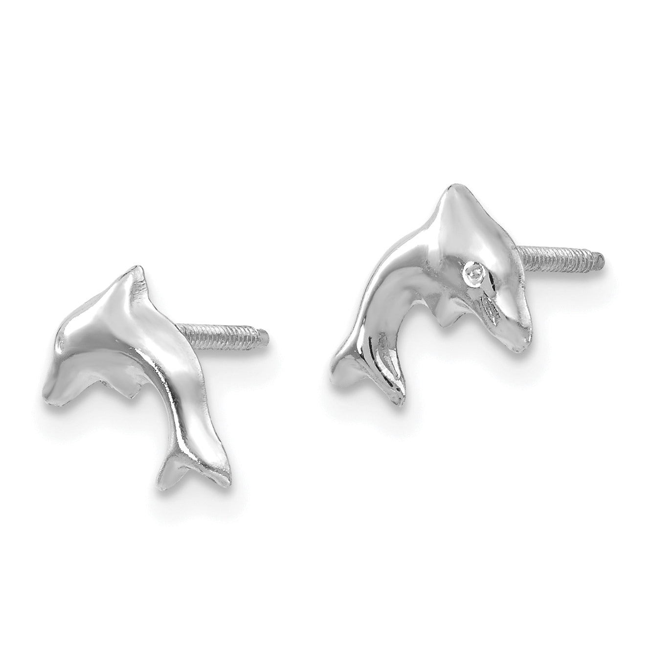 14K White Gold Madi K Sm. Dolphin Earrings