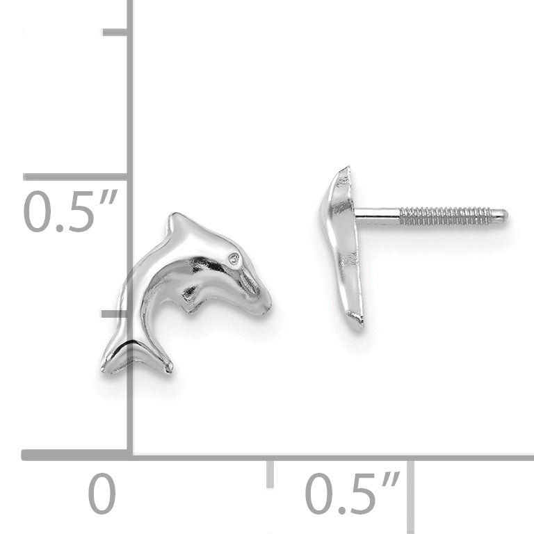 14K White Gold Madi K Sm. Dolphin Earrings