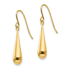 14K Gold Polished Teardrop Dangle Earrings for Women by Sophia Jewelers