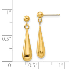 14K Gold Polished Teardrop Dangle Earrings for Women by Sophia