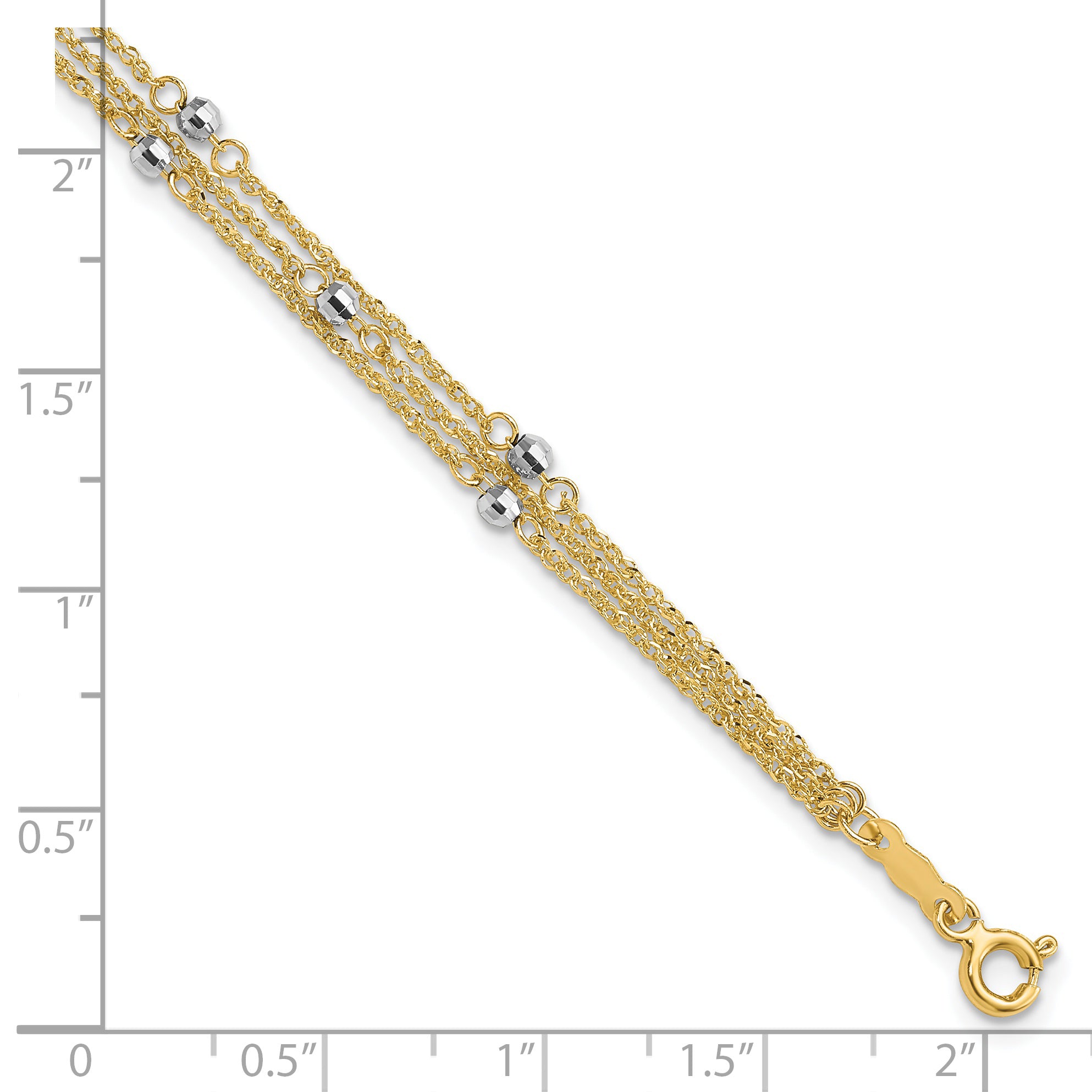 14K Two-Tone Triple Strand Bracelet