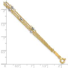 14K Two-Tone Triple Strand Bracelet