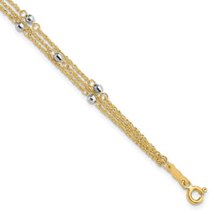 14K Two-Tone Triple Strand Bracelet