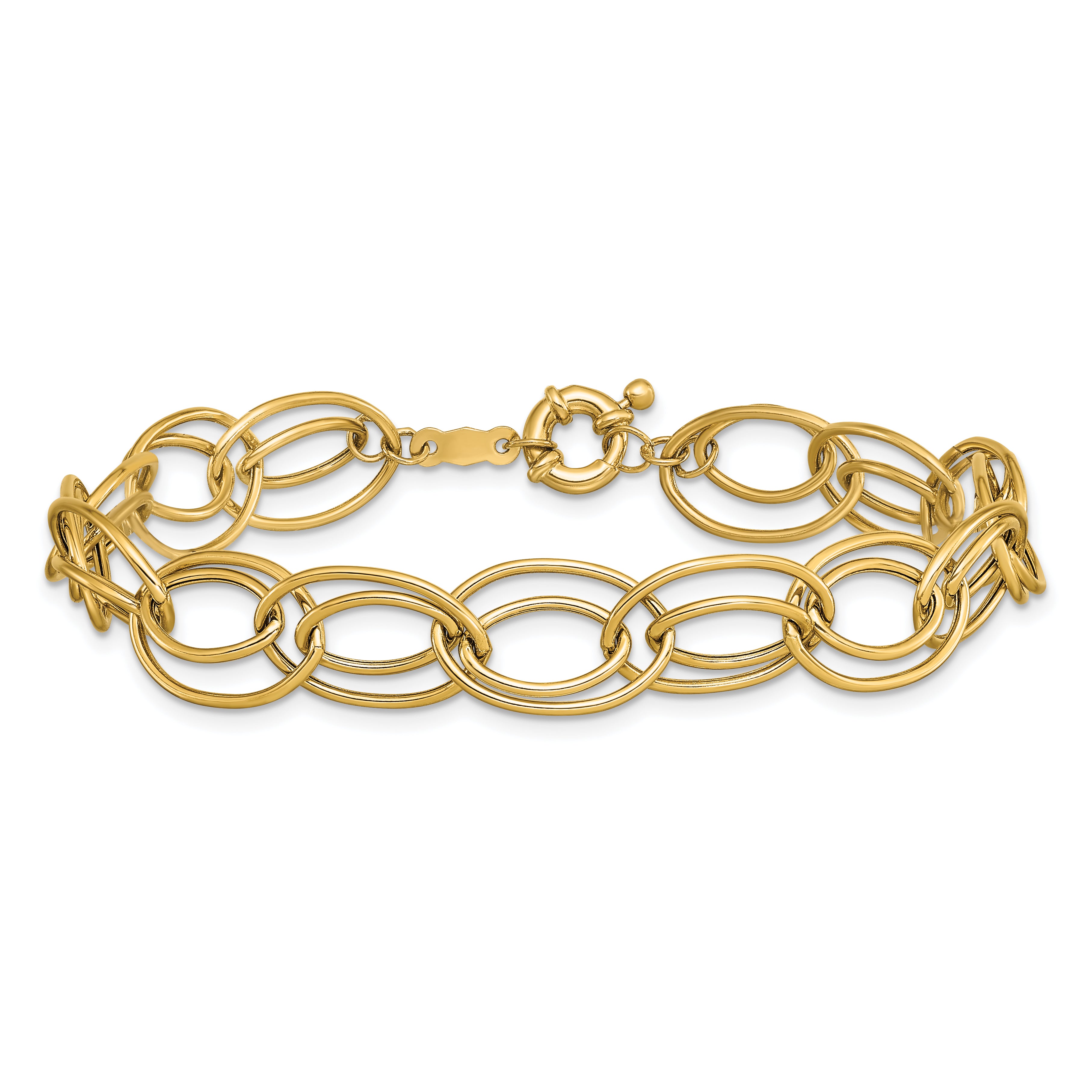 14K Fancy Oval Link Bracelet