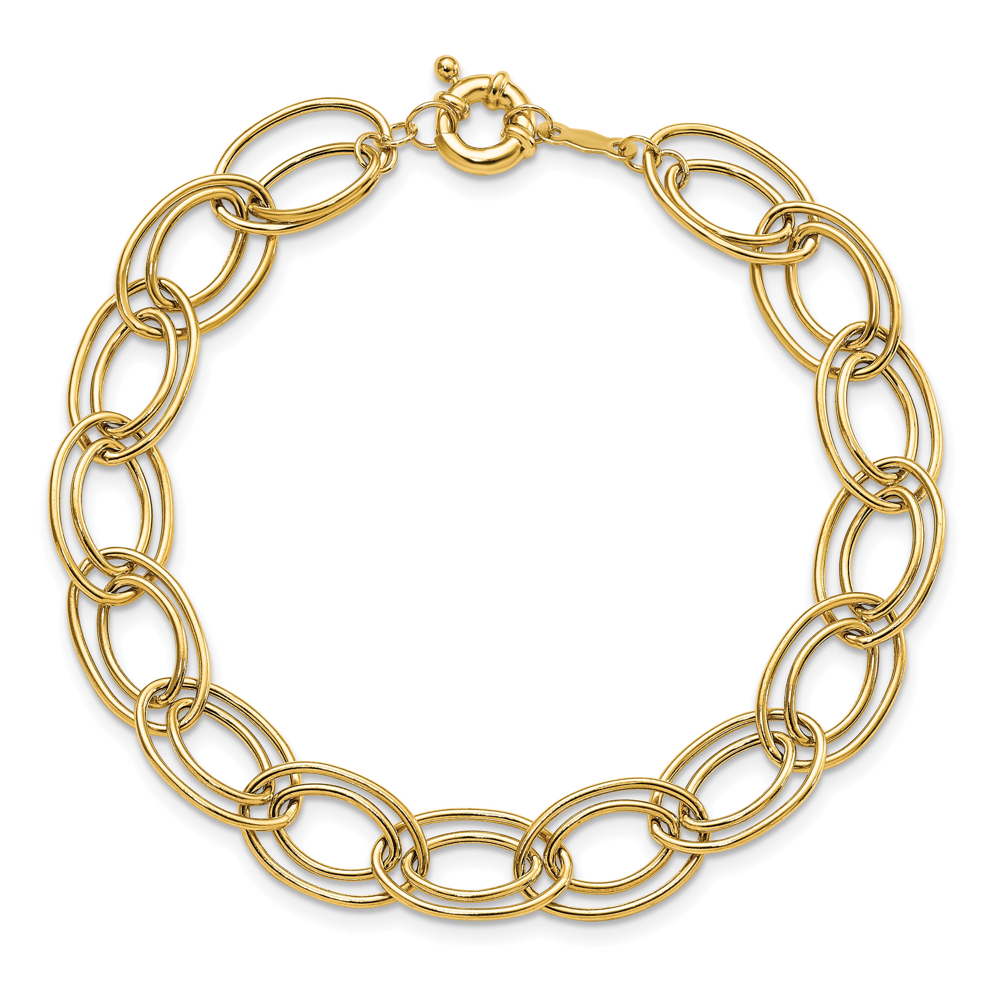 14K Fancy Oval Link Bracelet