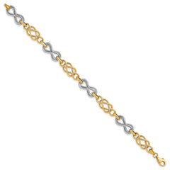 14K Two-tone Infinity Hollow Bracelet