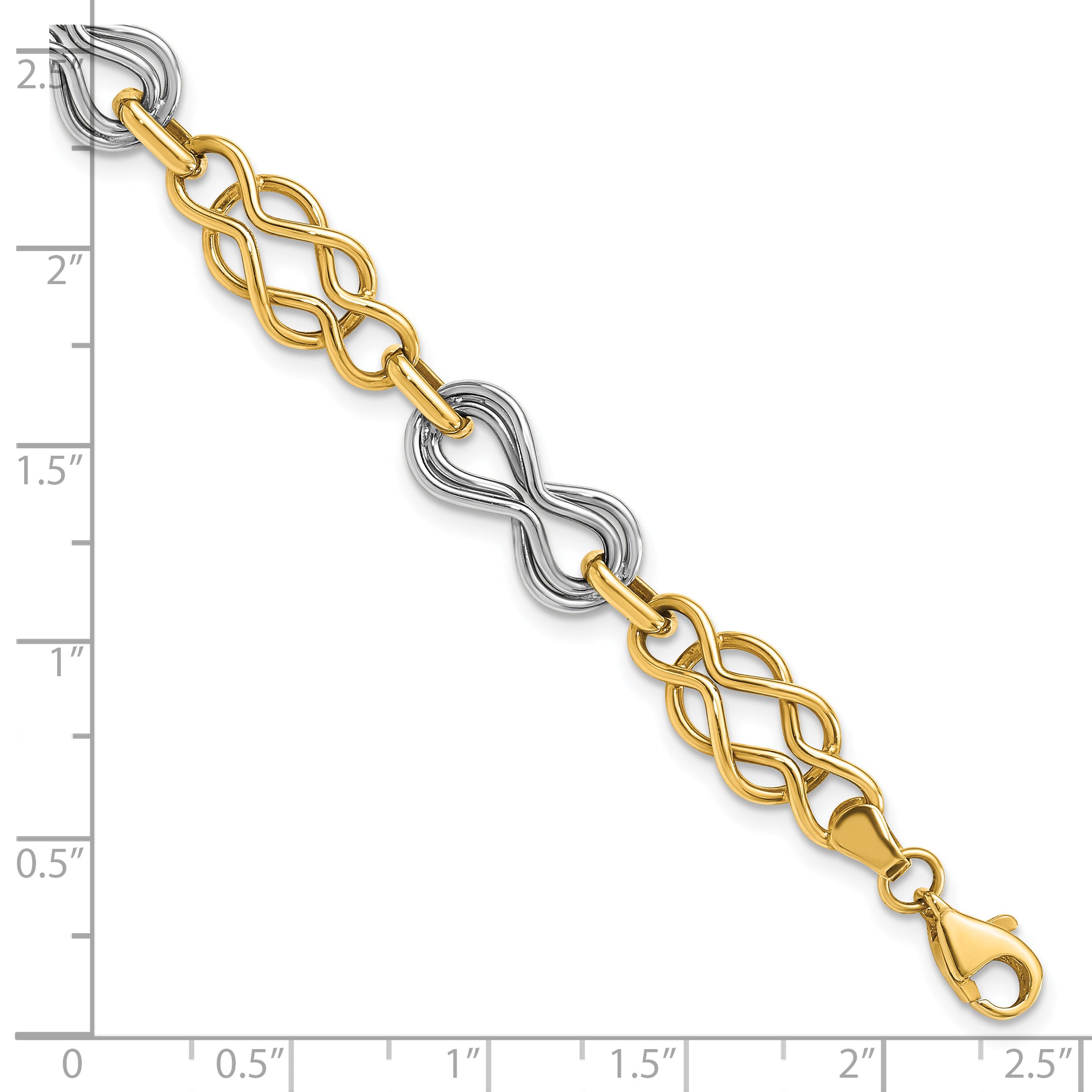 14K Two-tone Infinity Hollow Bracelet