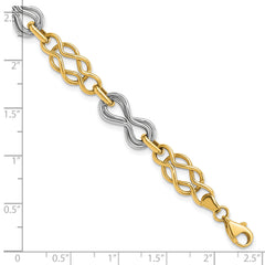 14K Two-tone Infinity Hollow Bracelet