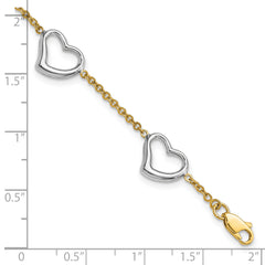 14K Two-tone Heart Bracelet