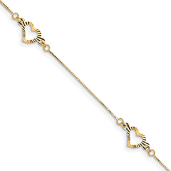 14K Fancy Heart Bracelet