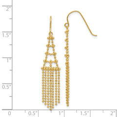 Sophia Jewelers 14K Gold Beaded Dangle Earrings with Polished Finish