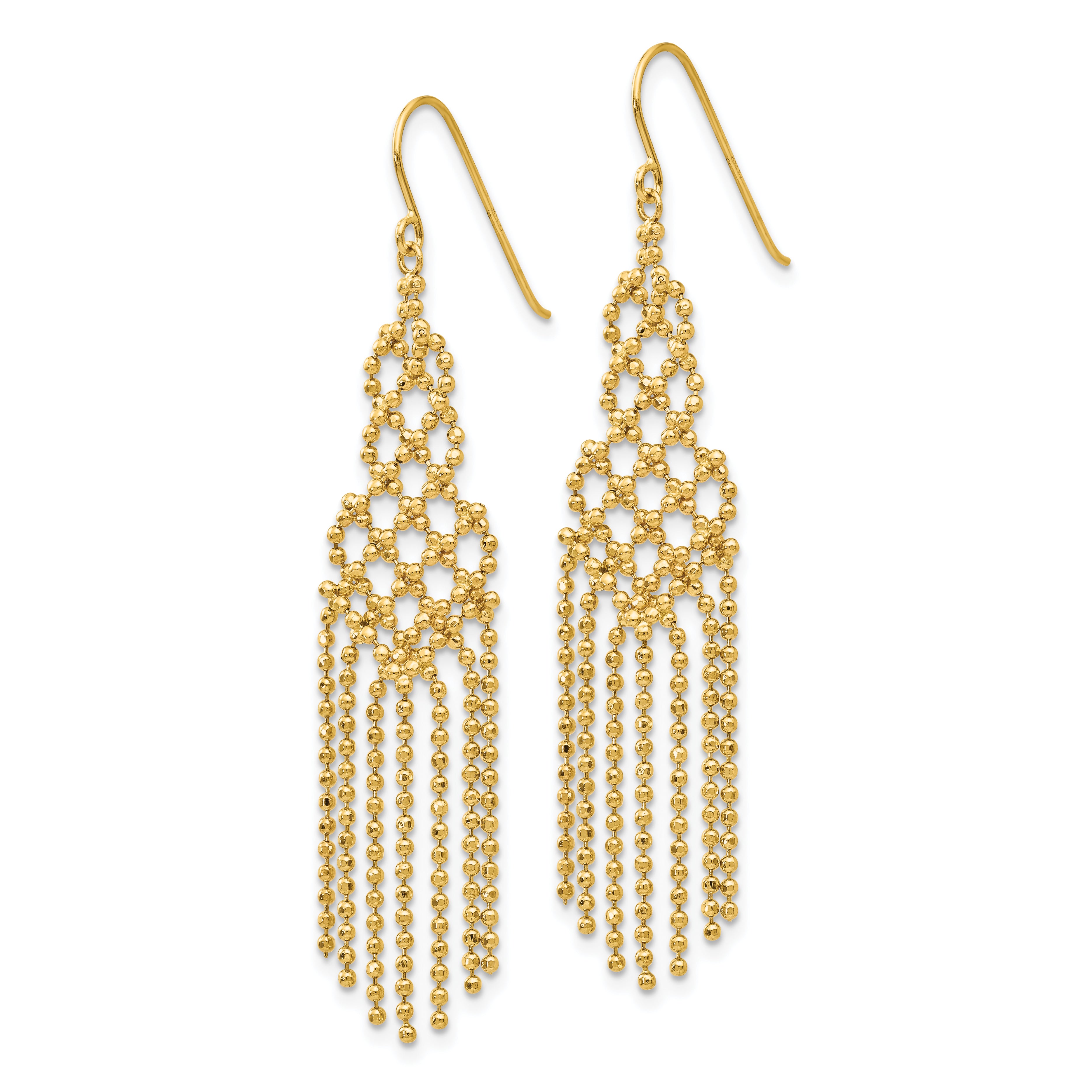 14K Bead Chain Earrings