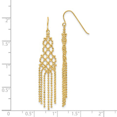 14K Gold Bead Chain Earrings with Polished Finish Elegant Style