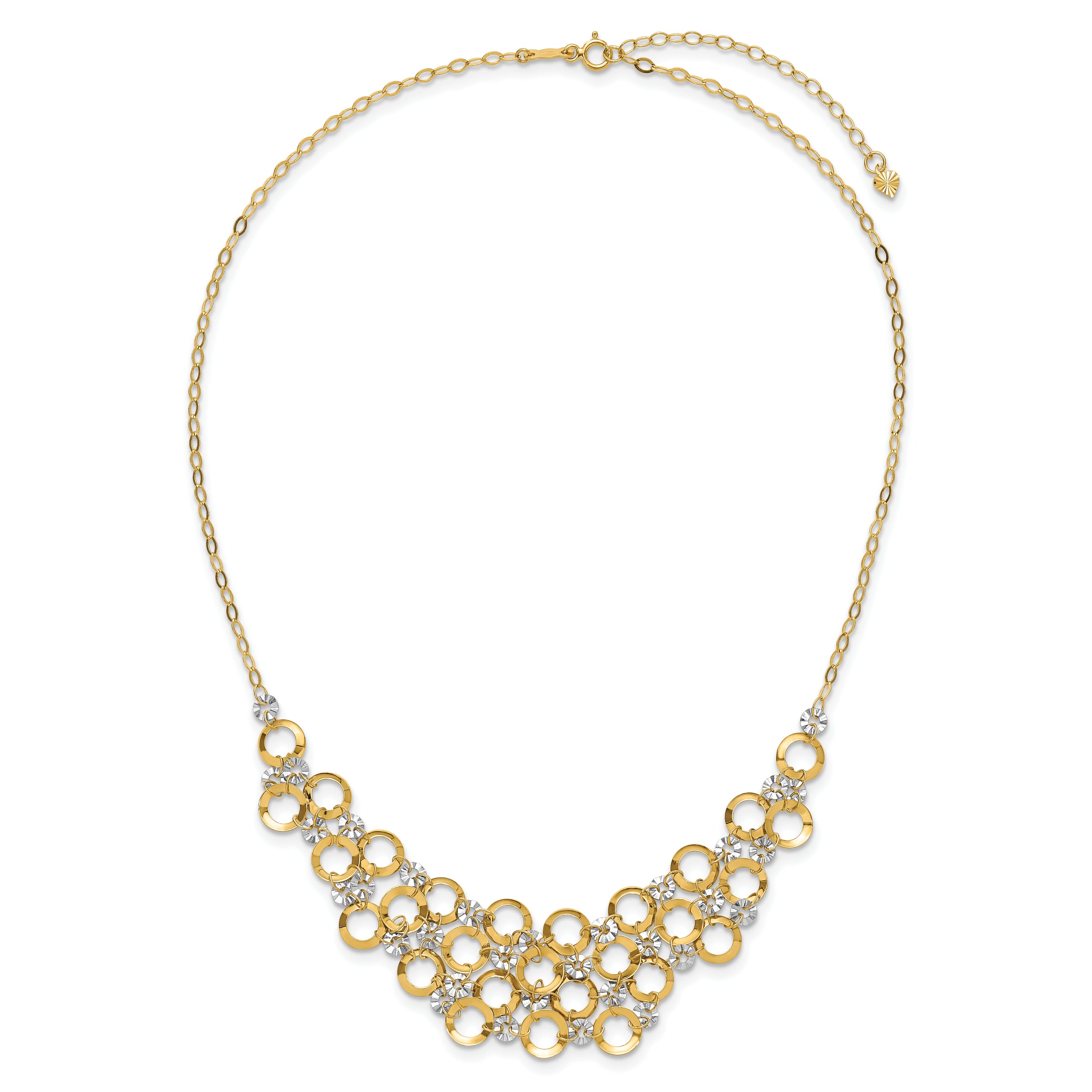 14K Two-Tone Adjustable Circle Necklace