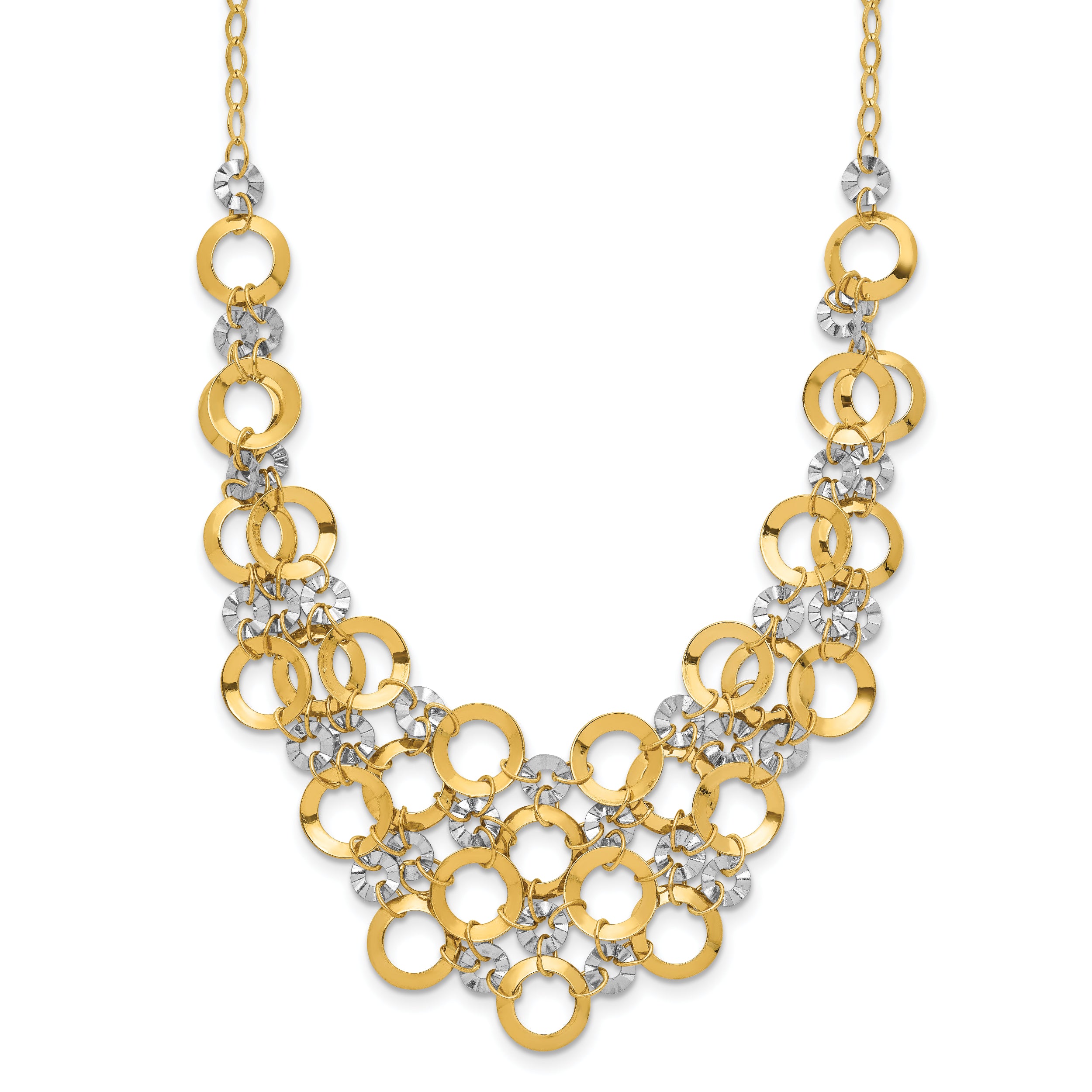 14K Two-Tone Adjustable Circle Necklace