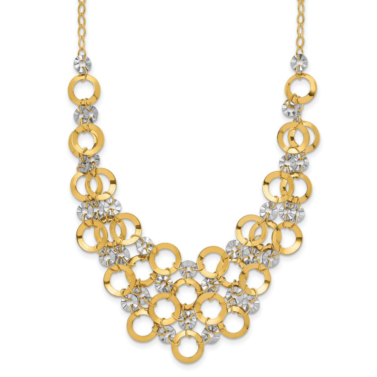 14K Two-Tone Adjustable Circle Necklace