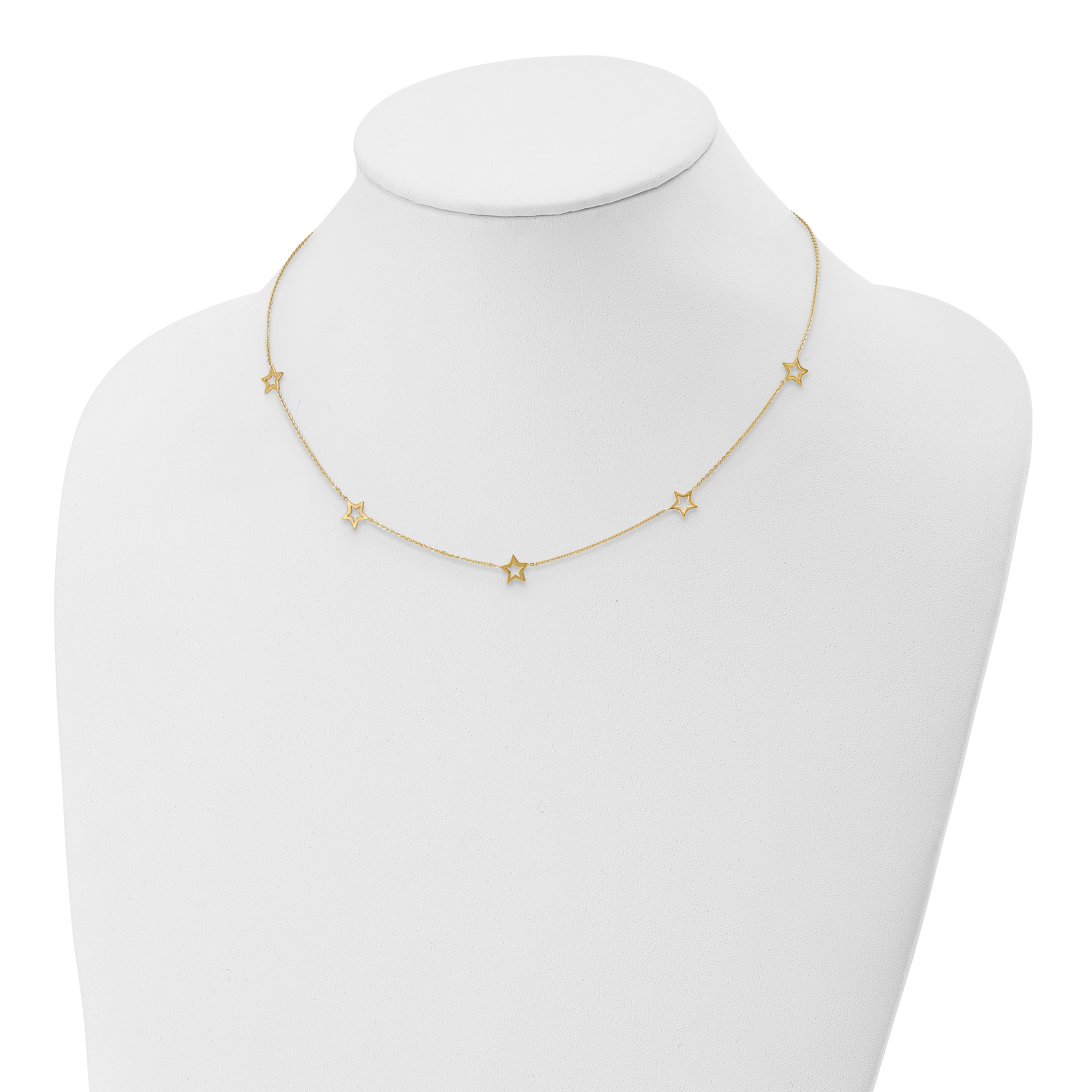 14K Yellow Gold Star w/2in Extension Necklace