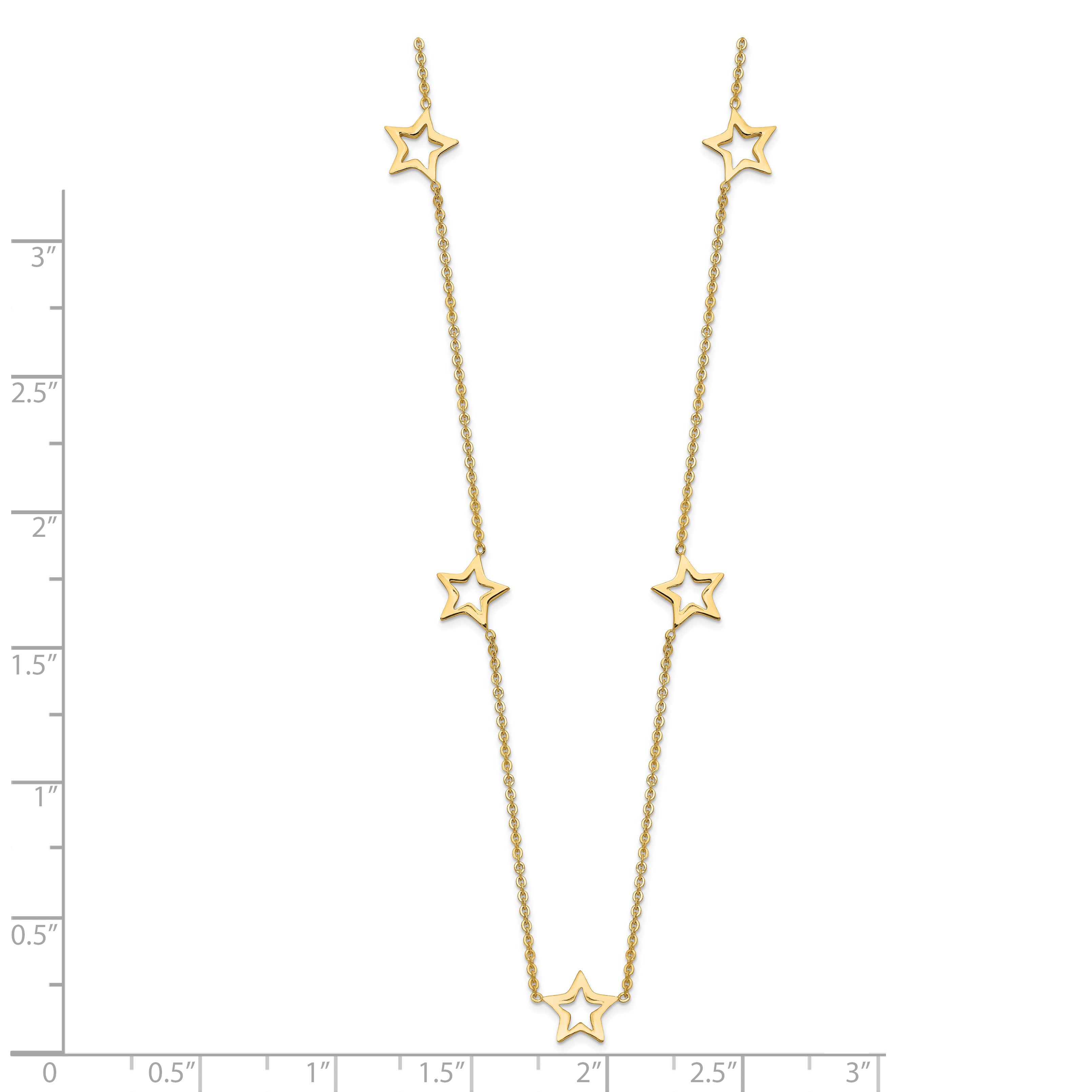 14K Yellow Gold Star w/2in Extension Necklace