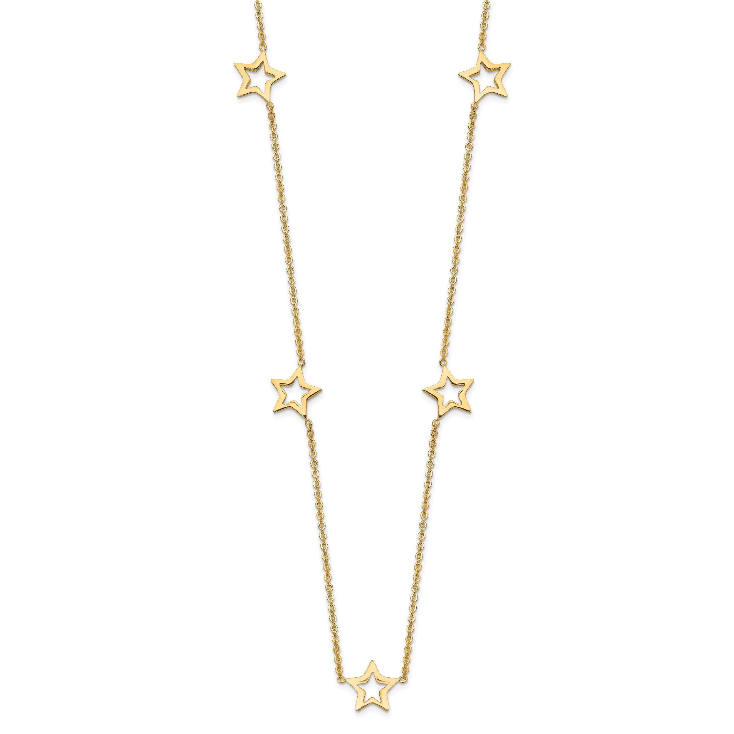 14K Yellow Gold Star w/2in Extension Necklace