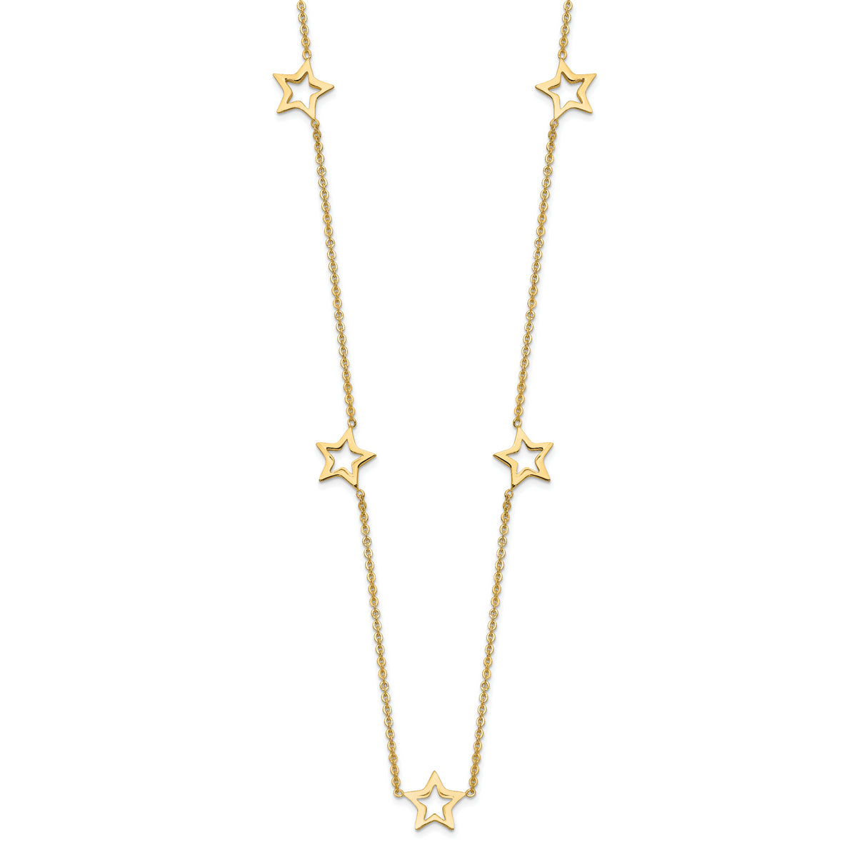 14K Yellow Gold Star w/2in Extension Necklace