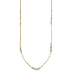 14K Two-Tone Mirror Beaded Necklace