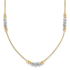 14K Two-Tone Mirror Beaded Necklace