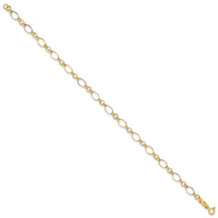 14k Yellow Gold 7.25in Polished Fancy Link Bracelet