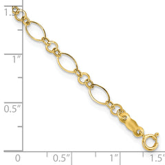 14k Yellow Gold 7.25in Polished Fancy Link Bracelet