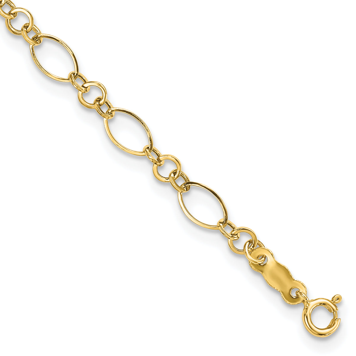 14k Yellow Gold 7.25in Polished Fancy Link Bracelet