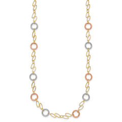 14k Tri-color Circles Necklace