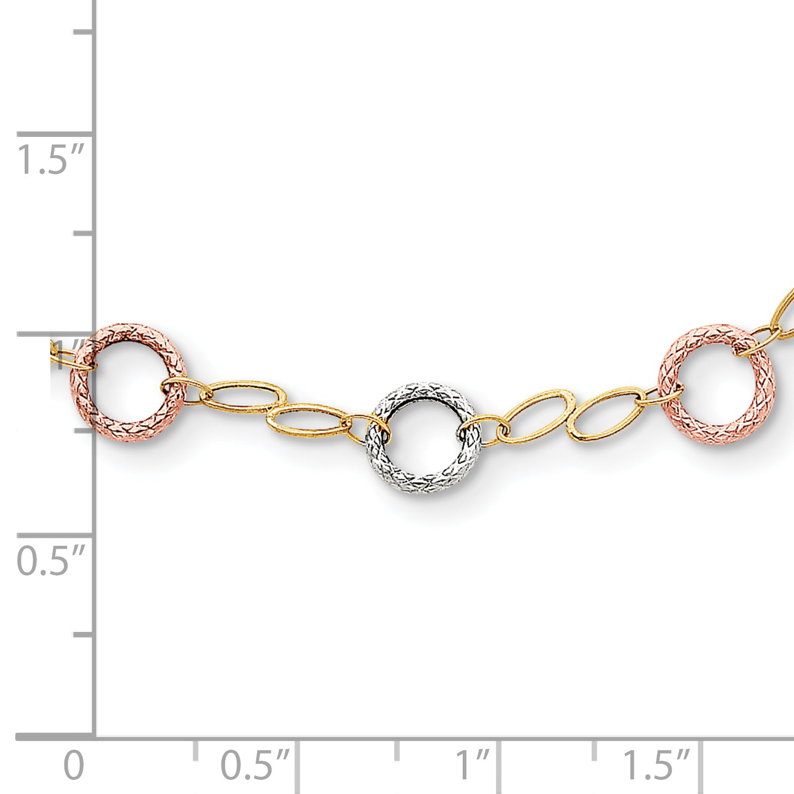 14k Tri-color Circles Necklace