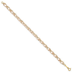 14k Two-tone Oval Link Bracelet