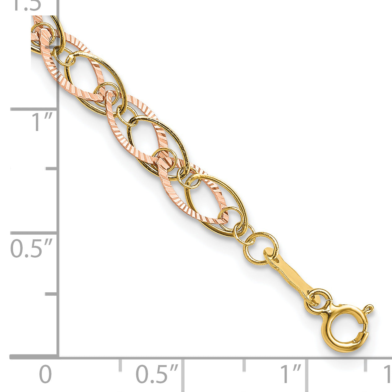 14k Two-tone Oval Link Bracelet