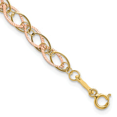 14k Two-tone Oval Link Bracelet