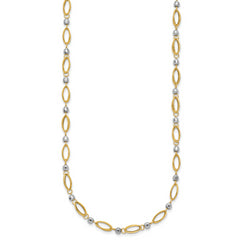 14K Two-Tone Fancy Mirror Bead Necklace