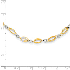 14K Two-Tone Fancy Mirror Bead Necklace