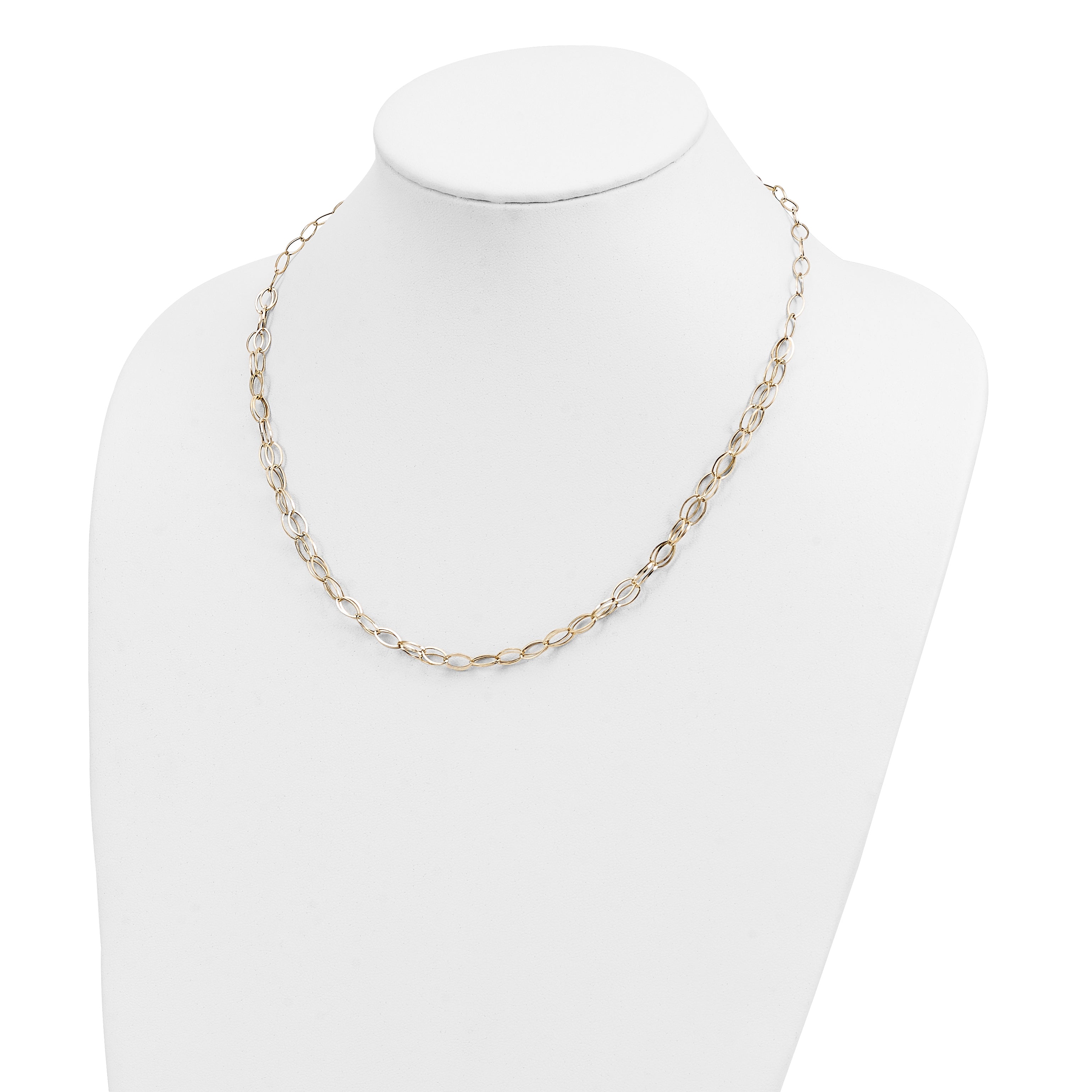 14K Double Strand Oval Links w/ 2in Ext Necklace