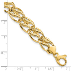 14K 8 inch Fancy Link Bracelet