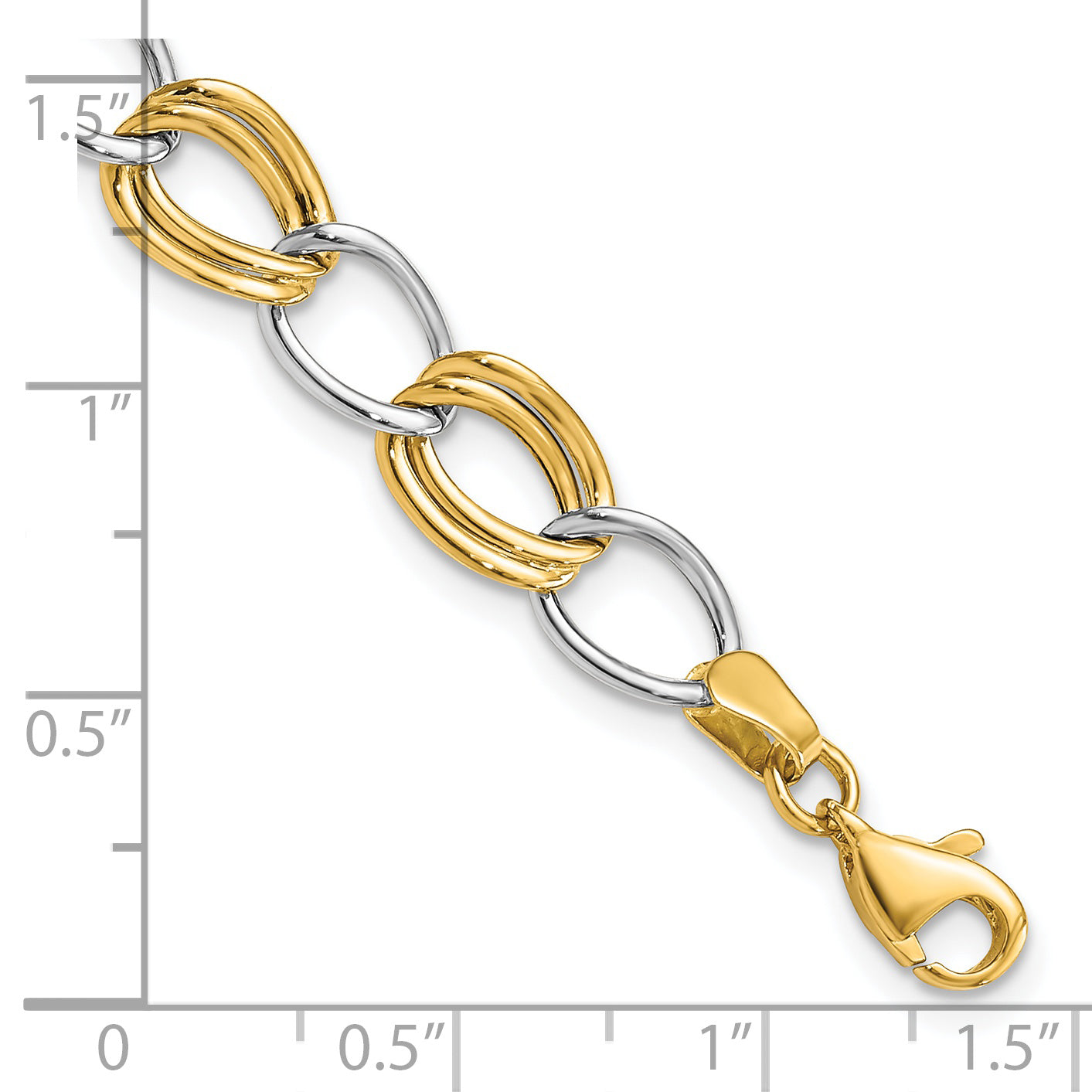 14K Two-Tone Polished Open Link Bracelet