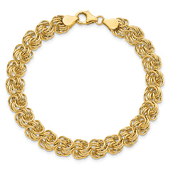 14k Polished 7.5in Circle Fancy Link Bracelet