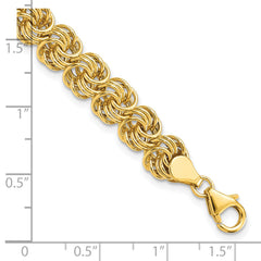 14k Polished 7.5in Circle Fancy Link Bracelet