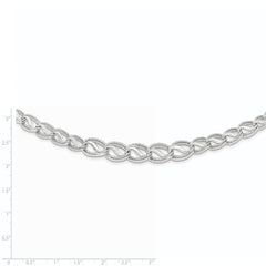 14K White Gold Diamond Cut Necklace